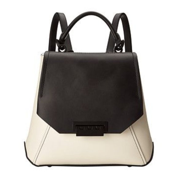Zac Posen Eartha black and white Leather Backpack - Picture 1 of 4